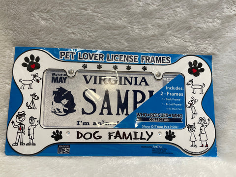 Pet Lover License Frame - Dog Family