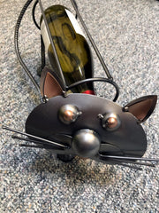 H&K Steel Cat Wine Holder (wine not included)