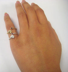 Sterling Silver or Gold Paw Print Ring with Ruby