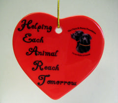 Original Signed Ceramic Heart on Stand by Lauren Paul