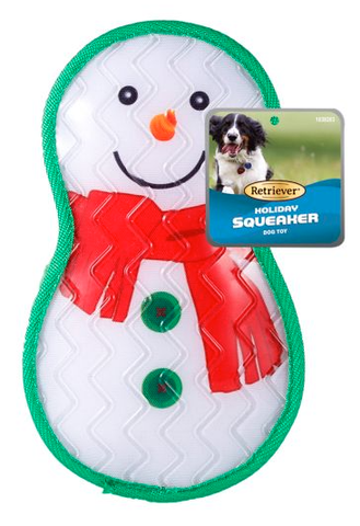 BOGO - Retriever Holiday Snowman Squeaker Dog Toy