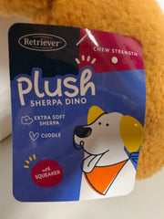 Retriever Brown Plush Sherpa Dino Dog Toy