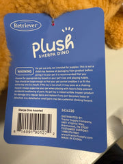 Retriever Brown Plush Sherpa Dino Dog Toy