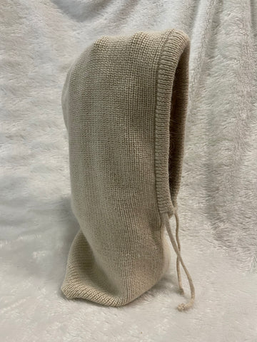 Beige Knitted Hood Hat