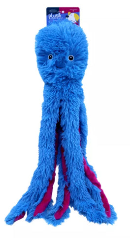 Retriever LARGE Plush Shaggy Octopus Dog Toy (3 Colors)