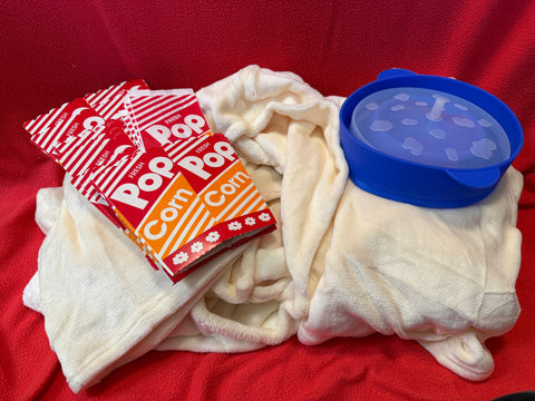 Weighted Anti-Anxiety Snuggle Blanket with Popcorn Maker & Bags