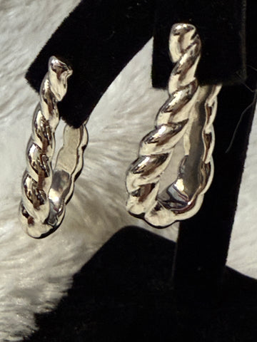 Sterling Silver Hoop Post Earrings