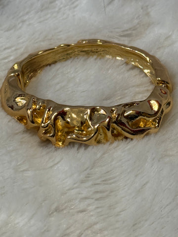 Gold Tone Nugget Bangle