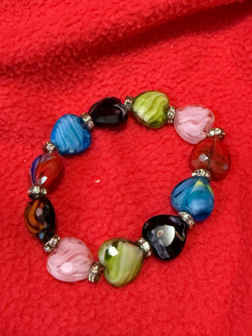 Multi Color Stretch Heart Bracelet