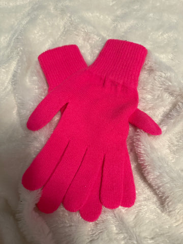 100% Cashmere Pink Gloves 0/S