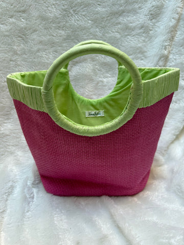 Newman Marcus Small Pink/Green Tote
