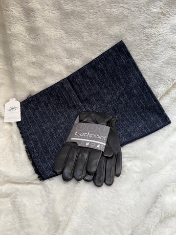 “Keeping Warm” Men's Muffler & Large Touchpoint Smart Gloves Set