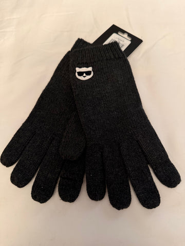 Karl Lagerfeld Grayish Black Gloves- o/s