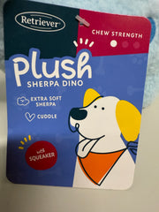 Retriever Blue Plush Sherpa Dino Dog Toy