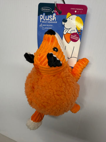 Retriever Plush Belly Squeaker Fox Dog Toy