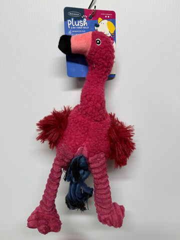 Retriever Plush 2-in-1 Knot Belly Flamingo Dog Toy