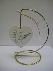 Original Signed Ceramic Heart on Stand by Actress Emmy Rossum