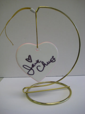 Original Signed Ceramic Heart on Stand by Actress Jamie Chung