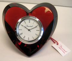 Baccarat Crystal Heart Clock
