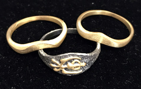 Set of three stackable rings - Khanda: Peace