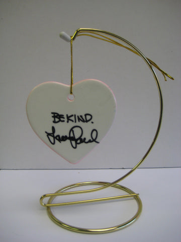 Original Signed Ceramic Heart on Stand by Lauren Paul