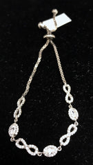 Slider Bracelet - Silver with Round and Infiniti Crystals