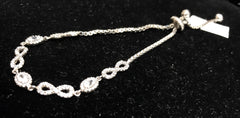 Slider Bracelet - Silver with Round and Infiniti Crystals