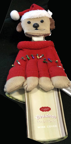 Doggie Christmas Wine Cover