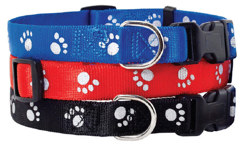 RUFFIN' IT Adjustable Reflective Paw Print Collar (Small)