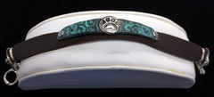 Turquoise Tone Leather Bracelet with Paw