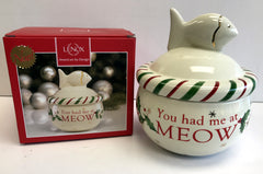 Lenox Holiday Cat Treat Jar