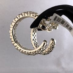 Charles Krypell Sterling Silver Tufted Hoop Earrings