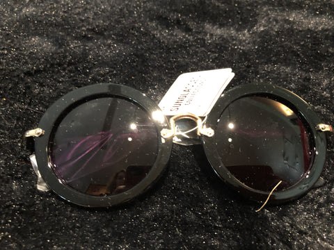 Ladies Black Round Sunglasses