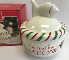 Lenox Holiday Cat Treat Jar