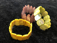 Set of Three Stretch Shell Bracelets
