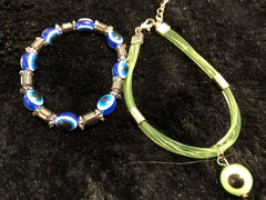 Evil Eye Collection (Six Plastic Stretch Bracelets & Five Plastic Adjustable Bracelets)