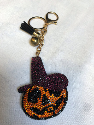 Bling Pumpkin Key Chain/Bag Charm