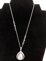 Silver Tone Crystal pendant on 16” Necklace (50% off)
