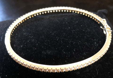 Gold Tone Crystal Bangle Bracelet (50% off)