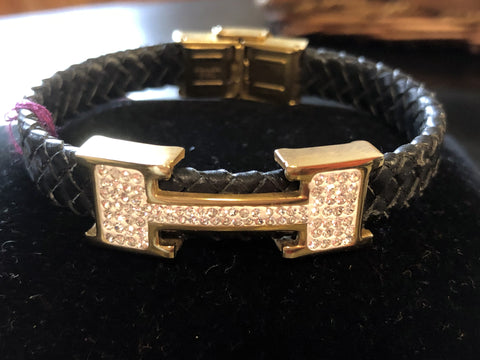 Gold tone & Crystal Braided Band Bracelet (50% off)