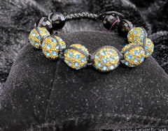 Gold Tone Ball with Stones adjustable Bracelet (50% off)