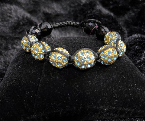Gold Tone Ball with Stones adjustable Bracelet (50% off)