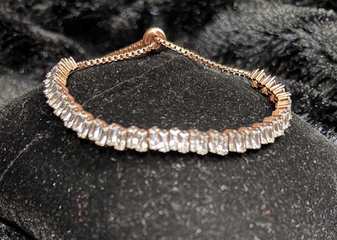 Rose Gold Tone Crystal Adjustable Bracelet (50% off)