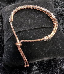 Rose Gold Tone Crystal Adjustable Bracelet (50% off)