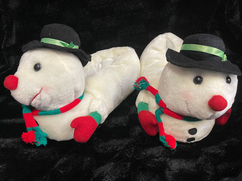 Snowman Slippers size large (9-10)