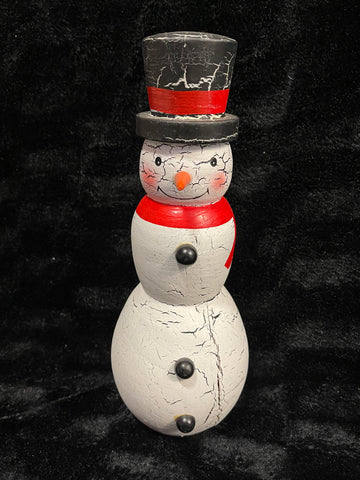 Wood Snowman Figurine