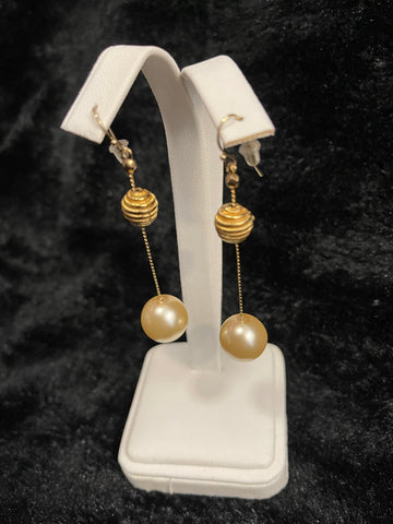 Long Drop Faux Pearl Earrings