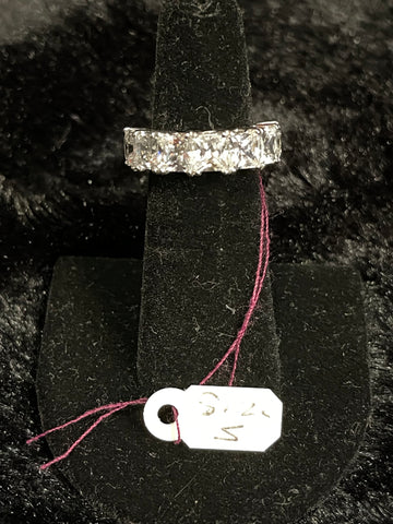 Sterling Silver & CZ 7 Stone Ring size 5