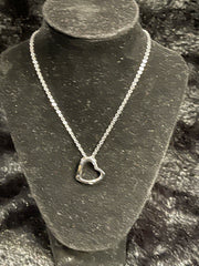 Sterling Silver Heart Pendant on 16” chain with 2” extender