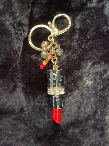 Lipstick Keychain or Bag/Backpack Charm